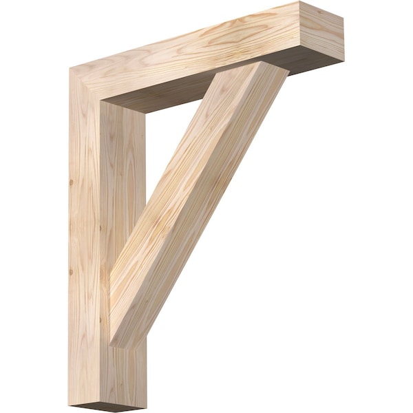 Ekena Millwork Traditional Block Smooth Bracket w/ Offset Brace, Douglas Fir, 5 1/2"W x 24"D x 28"H BKT0604X24X28TRA05SDF - main